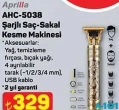 APRİLLA AHC-5038 ŞARJLI SAÇ - SAKAL KESME MAKİNESİ
